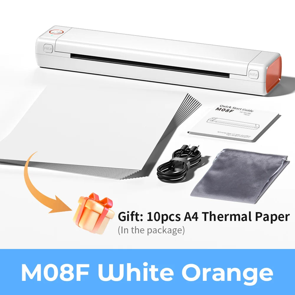 Phomemo M08F Portable Thermal Printer – Wireless Bluetooth, A4 Size, Compatible with Smartphones & PCs