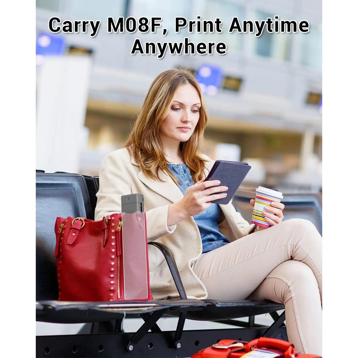Phomemo M08F Portable Thermal Printer – Wireless Bluetooth, A4 Size, Compatible with Smartphones & PCs