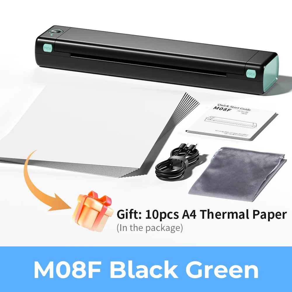 Phomemo M08F Portable Thermal Printer – Wireless Bluetooth, A4 Size, Compatible with Smartphones & PCs