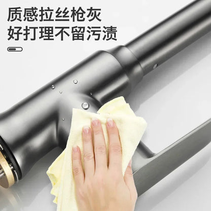 3-Mode Handle Pull Stainless Steel Kitchen Faucets Splash Proof Sink 360° Rotating Taps Cold and Hot Mixer One-Click Water Stop