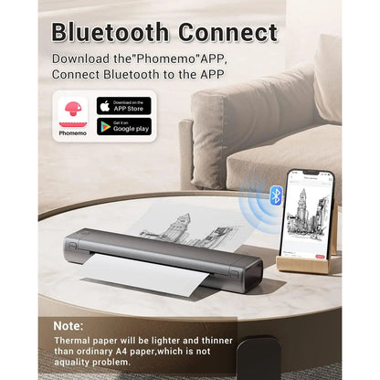 Phomemo M08F Portable Thermal Printer – Wireless Bluetooth, A4 Size, Compatible with Smartphones & PCs