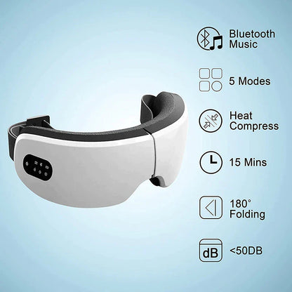 4D Electric Smart Eye Massager – Bluetooth-Enabled Heated Vibration Therapy for Dark Circles & Tired Eyes