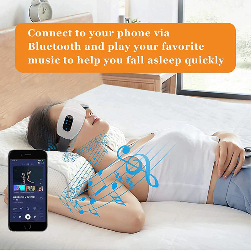 4D Electric Smart Eye Massager – Bluetooth-Enabled Heated Vibration Therapy for Dark Circles & Tired Eyes