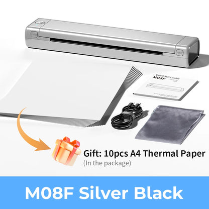 Phomemo M08F Portable Thermal Printer – Wireless Bluetooth, A4 Size, Compatible with Smartphones & PCs
